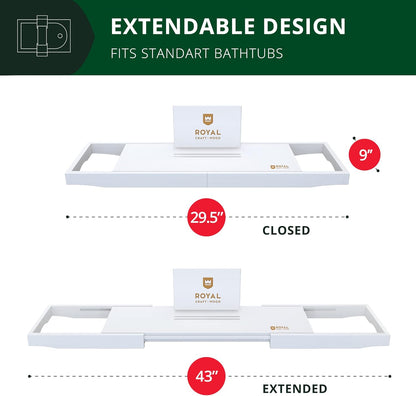 Premium Bathtub Tray - Expandable Bath Tray for Tub - Luxury Bathtub & Bathroom Accessories