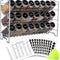 Spice Rack Organizer with 24 Empty Glass Spice Jars, 396 Spice Labels with Chalk Marker and Funnel Complete Set, for Countertop, Cabinet or Wall Mount, Silver