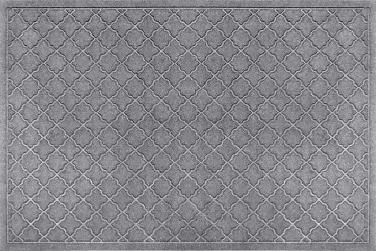 Waterhog Door Mat, 3' X 5' Made in USA, Durable and Decorative Floor Covering, Skid Resistant, Indoor/Outdoor, Water-Trapping, Cordova Collection, Medium Grey