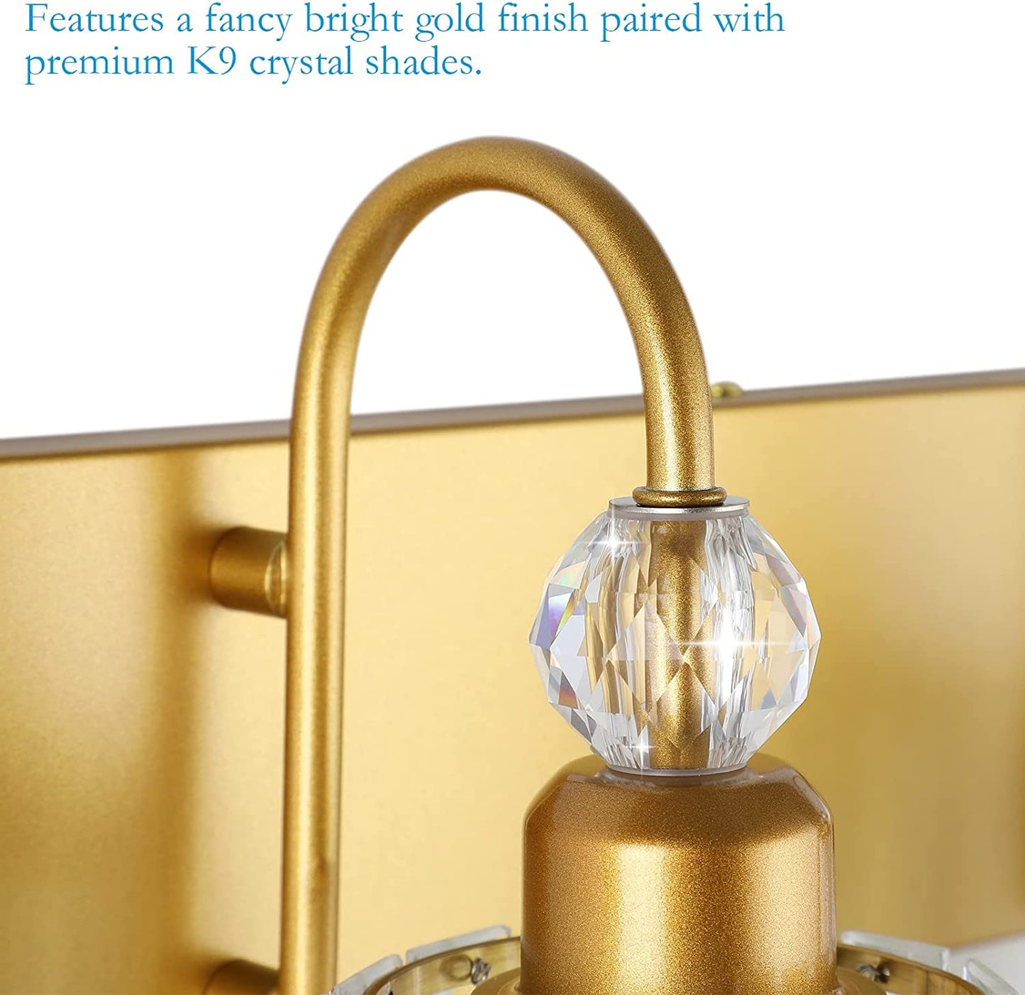 Gold Bathroom Vanity Lights 3-Lights Gold Crystal Vanity Lights over Mirror Modern Crystal Bathroom Vanity Lighting Fixtures