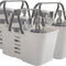 Plastic Storage Baskets with Handles, Storage Bin Protable Shower Caddy Baskets for Bathroom and Kitchen, (3 Pack, Grey)