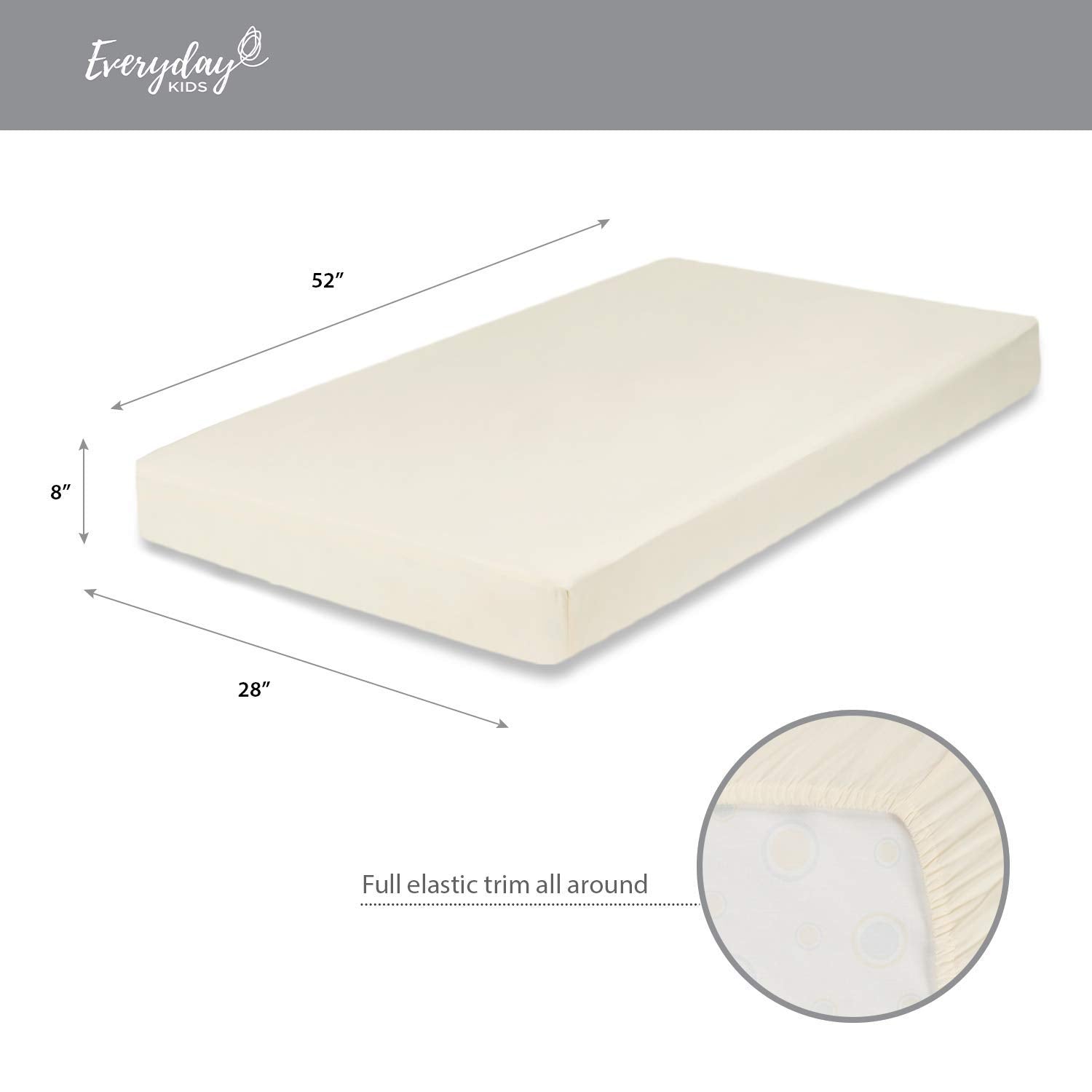 Fitted Crib Sheet, 100% Soft Breathable Microfiber Baby Sheet, Fits Standard Size Crib Mattress 28In X 52In, Beige Nursery Sheet