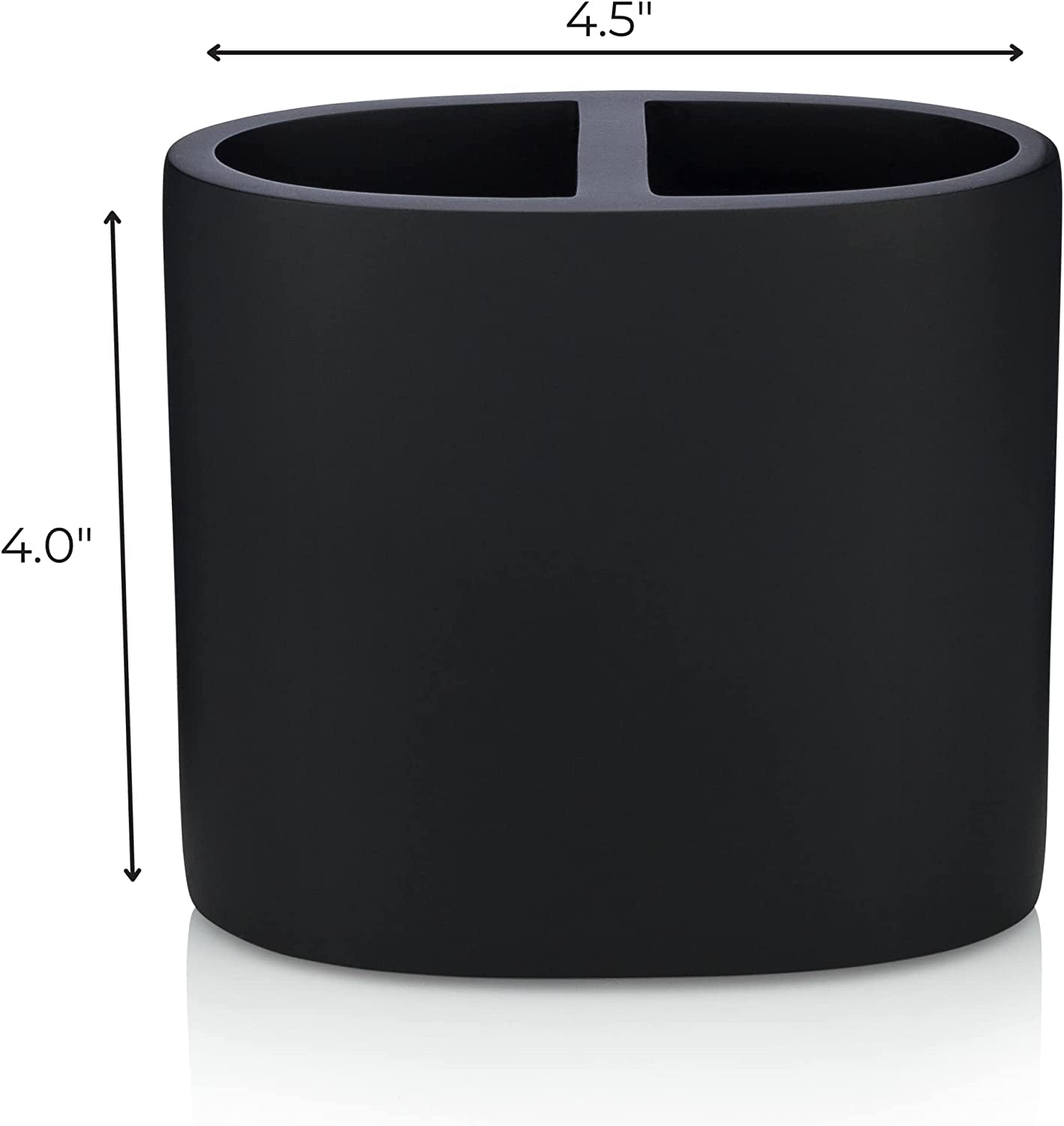 Matte Black Toothbrush Holder for Vanity Countertops, Small Toothbrush Holder - Matte Black Collection