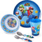 Kids Dinnerware Cartoon Designed Mealtime Kitchen Set, 5 Piece Pack, Super Mario,Kz0068