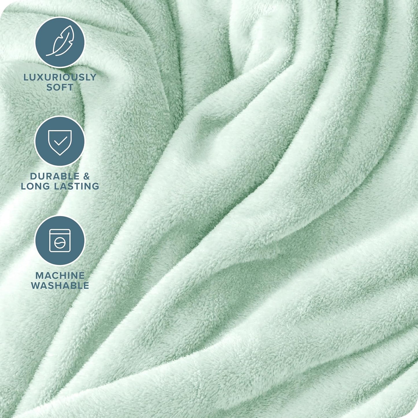 Fleece Blanket - Twin/Twin Extra Long - Spring Mint - Blanket for Bed, Sofa, Couch, Movie Night, Camping, and Travel - Microplush - Ultra Soft Warm Blanket (Twin/Twin XL, Spring Mint)