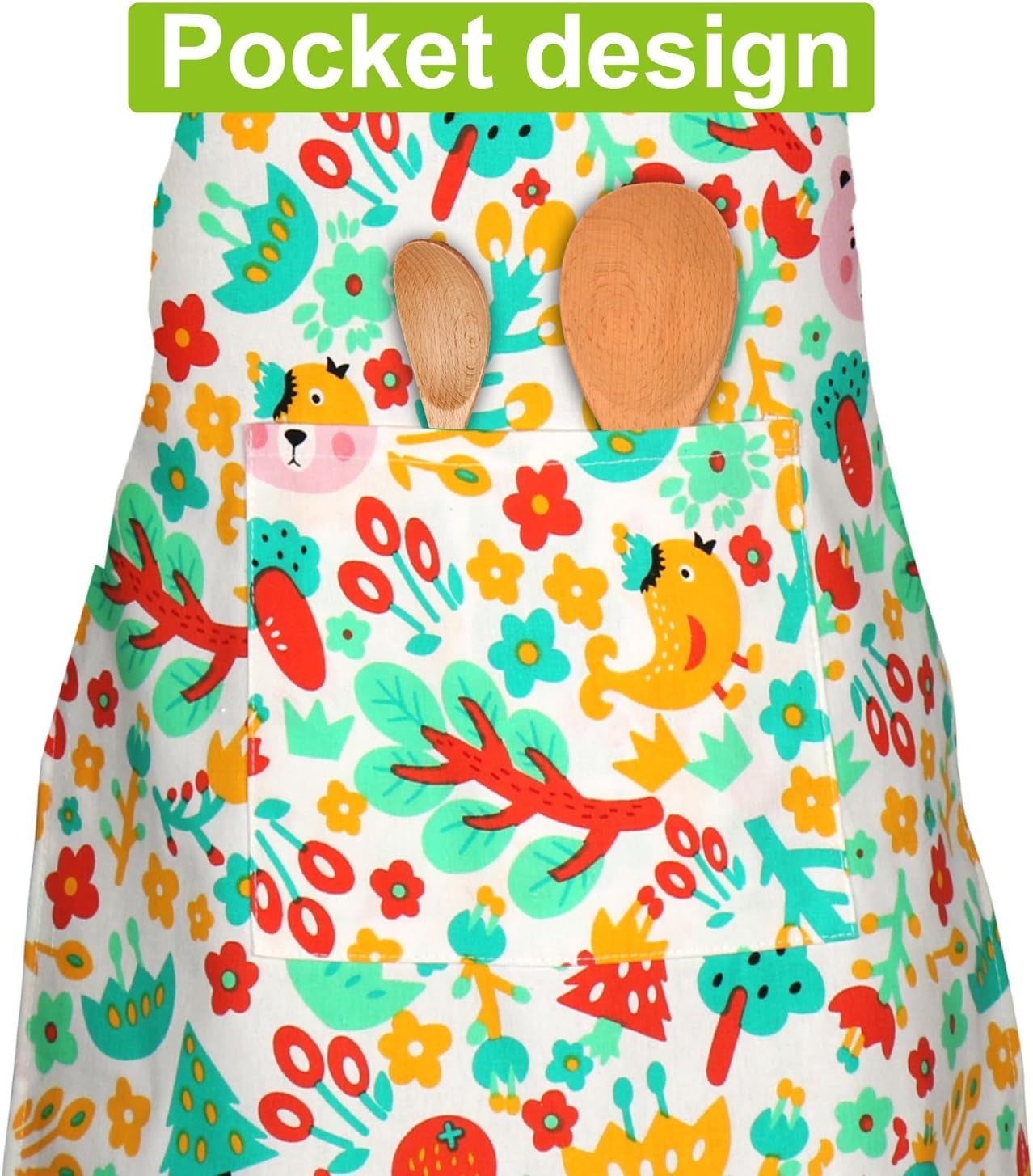 Kids Aprons, Cotton Children Aprons with Adjustable Neck Strap Child Chef Aprons