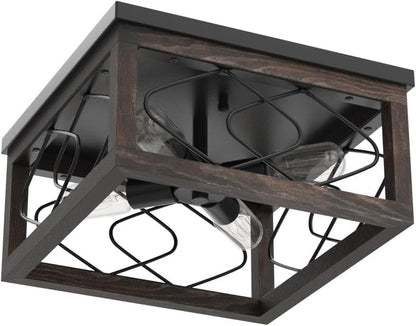 Rustic Farmhouse 4-Light Ceiling Black Light Fixture, UL Certified, Suitable for Kitchen, Dining Room, Entryway