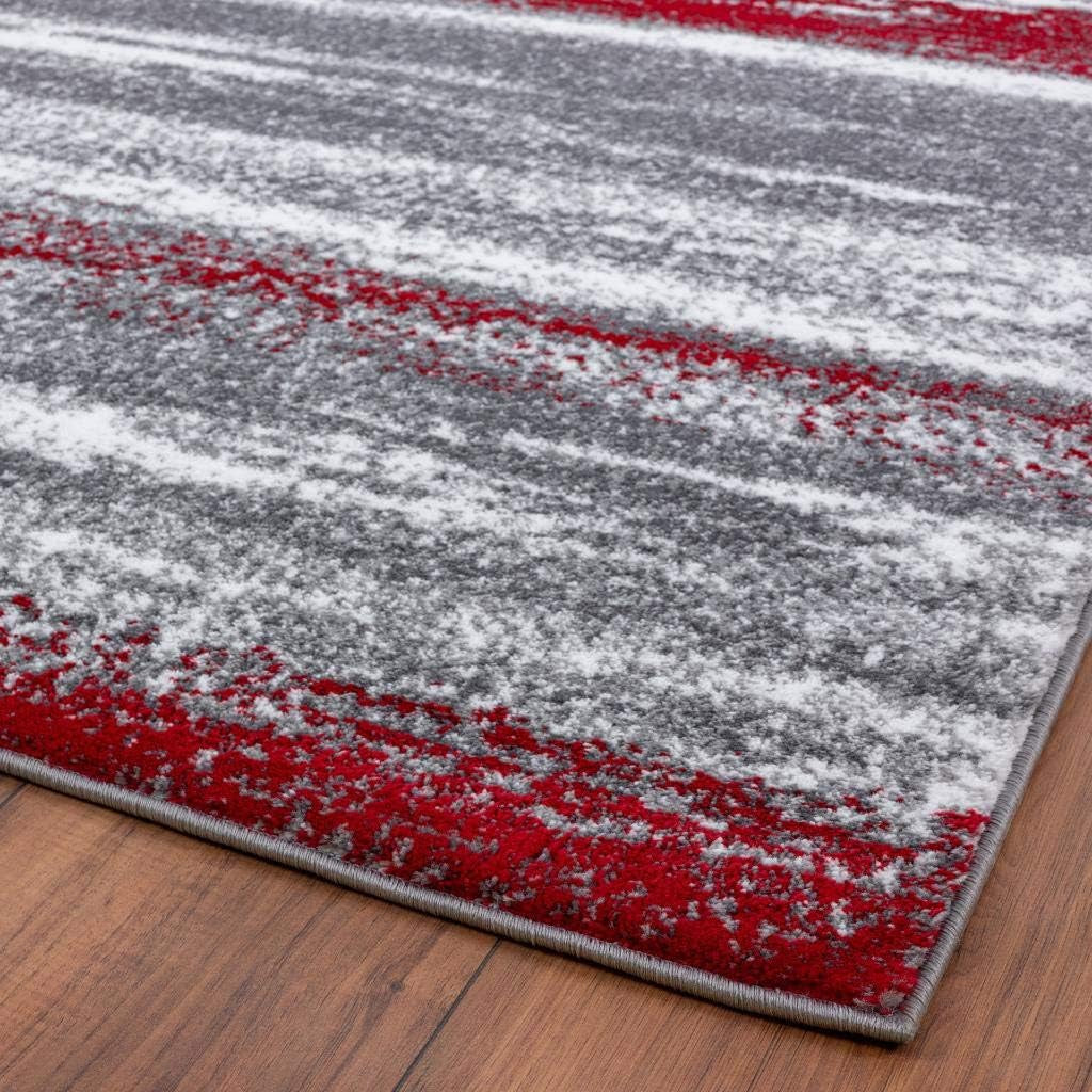 Modern Abstract Red 2X3 Area Rug