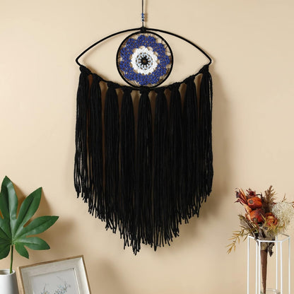 Evil Eye Dream Catcher - Black Dream Catchers for Bedroom, Evil Eye Wall Hanging for Witch Dark Decor, Gothic Wall Decorations, Ornament Craft Gift(Black)