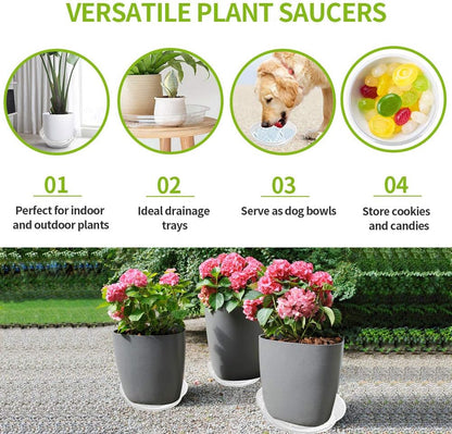 Plant Saucer, 18 Pack of 6 8 10 Inch Plastic Plant Saucers for Indoors Outdoors Clear Flower Pot Drip Trays Plants Garden Saucers Plant Pot Saucer Trays