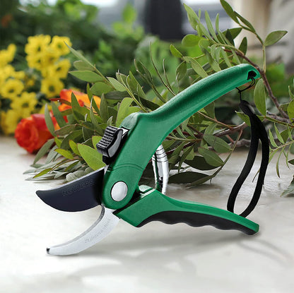 8" Green Bypass Pruning Shears for Gardening | Garden Shears W/Stainless Steel Blades | 8Mm Cut Cap. Plant Shears Gardening Tools | Ergonomic Hand Pruners for Gardening Gifts for Men & Women