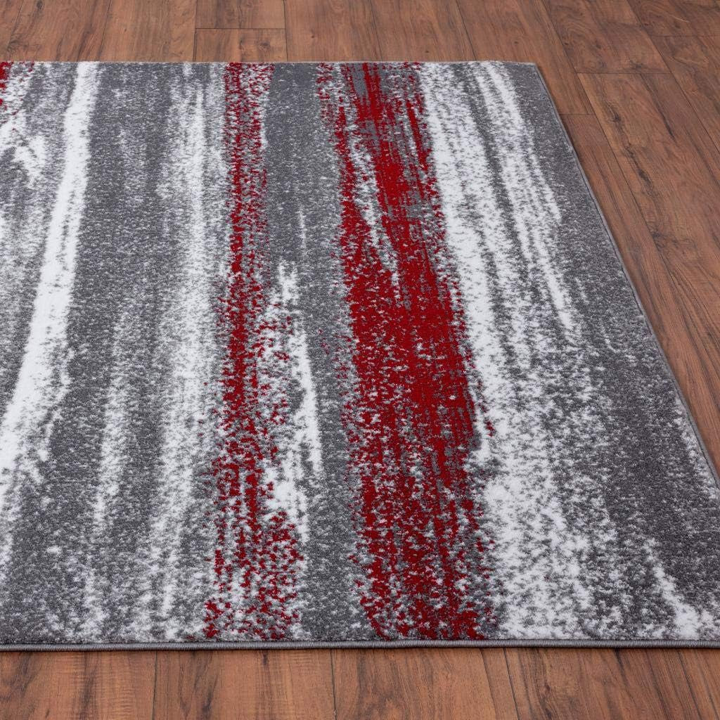 Modern Abstract Red 2X3 Area Rug