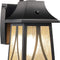 GFCI 120V Dusk to Dawn Outdoor Wall Lantern with Seeded Glass and Built-In GFCI Outlets, Includes LED Filament Bulb, Oil Rubbed Bronze