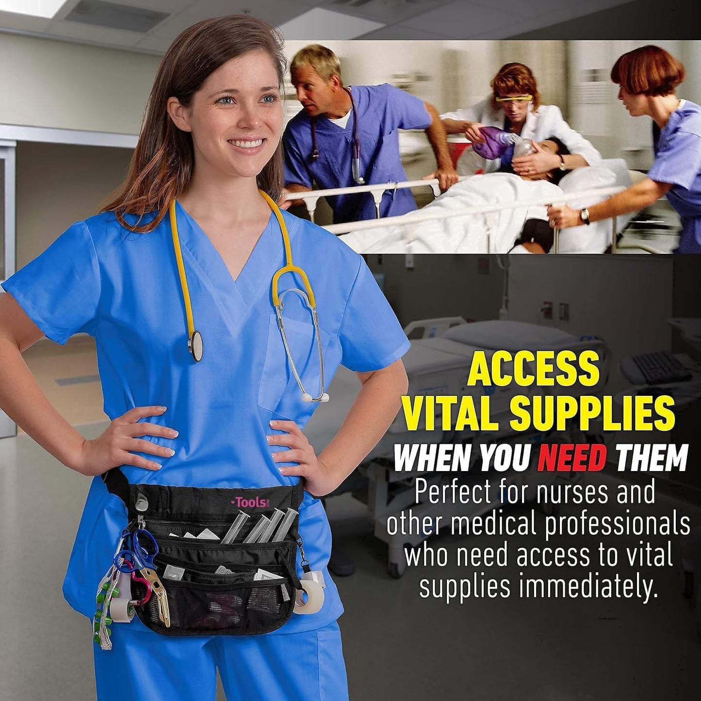 Kangapak Nurse Fanny Pack Multi Compartment Waist Organizer Tool Bag for Students, Practitioners & Medical Professionals