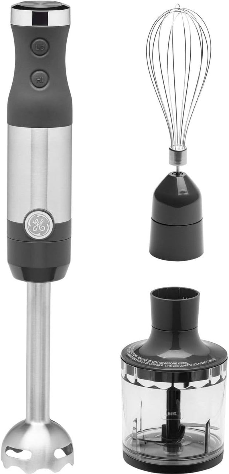 Immersion Blender | Handheld Blender for Shakes, Smoothies, Baby Food & More | Includes Whisk & Blending Jar | 2-Speed | Interchanable Attachment for Easy Clean | 500 Watts | Stainless Steel