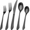 Matte Black Silverware Set, 20-Piece Stainless Steel Flatware Set Service for 4, Satin Finish Tableware Cutlery Set for Home and Restaurant, Dishwasher Safe