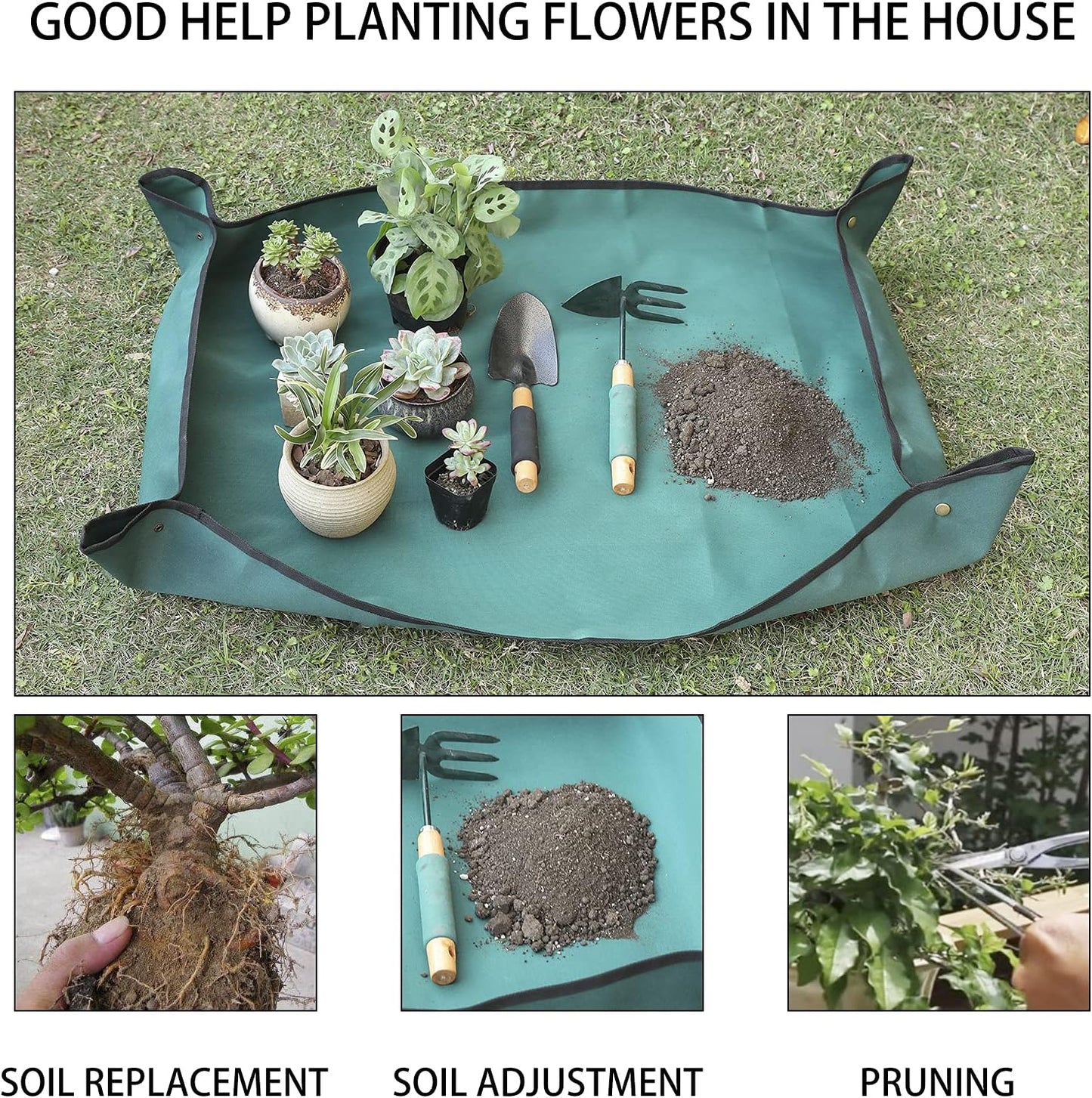 Oxford Fabric Plant Repotting Mat Waterproof Transplanting Mat Indoor Succulent Potting Mat Portable Gardening Mat