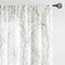 Green Sheer White Curtains 84” for Living Room Grey Tree Branches Print Curtain Set Linen Textured Semi-Sheer Window Drapes for Bedroom Rod Pocket, 2 Panels