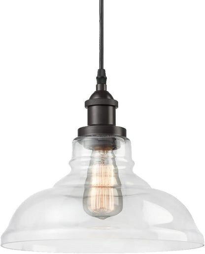 Ecopower Industrial Edison Vintage Style 1-Light Pendant Glass Hanging Light Kitchen Island Dining Pendant Lighting