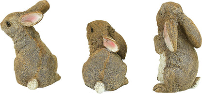 QM92008 the Bunny Den Rabbits Indoor/Outdoor Garden Animal Statues, 3 Inches Wide, 4 Inches Deep, 5 Inches High, Full Color Finish