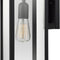 44176 Bowery 1-Light Outdoor Indoor Wall Sconce, Matte Black, Clear Glass Shade 16