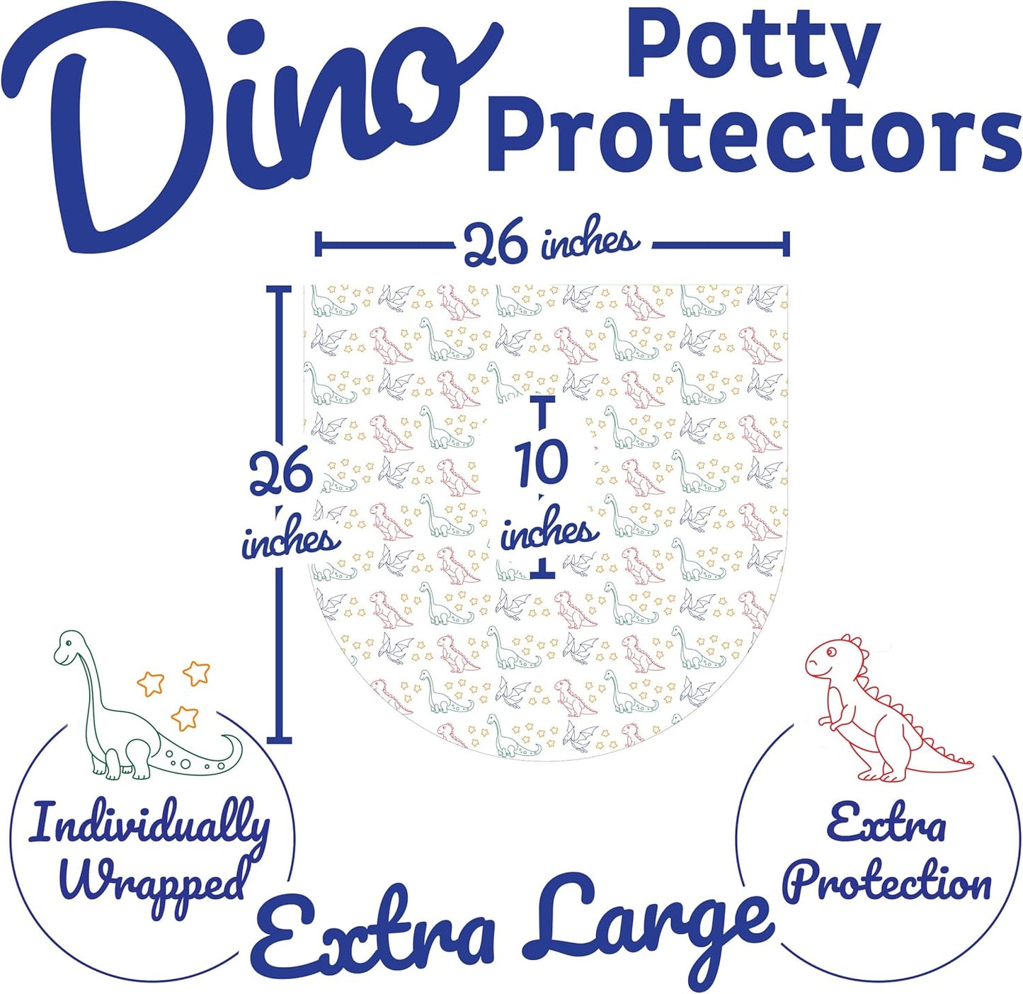 Dino Travel Disposable Toilet Seat Cover for Kids 20Pk, Waterproof Extra Large Toilet Cover, Individually Wrapped Toilet Seat Covers Disposable Travel Pack, Toddler Toilet Covers Disposable