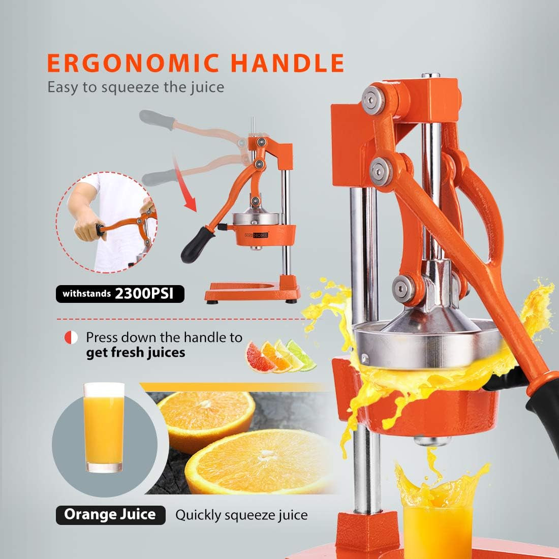 Heavy Duty Commercial Manual Hand Press Citrus Orange Lemon Juicer Squeezer Machine