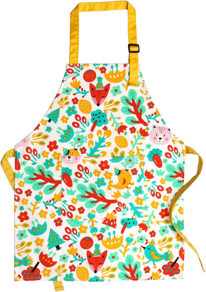 Kids Aprons, Cotton Children Aprons with Adjustable Neck Strap Child Chef Aprons