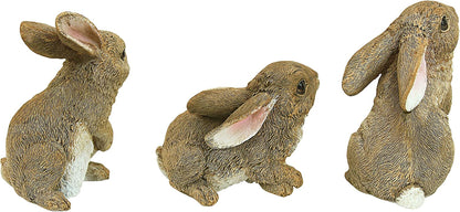 QM92008 the Bunny Den Rabbits Indoor/Outdoor Garden Animal Statues, 3 Inches Wide, 4 Inches Deep, 5 Inches High, Full Color Finish