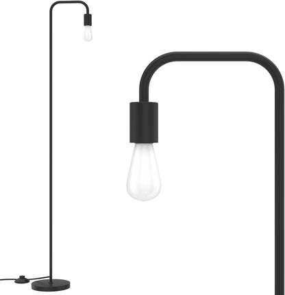 Floor Lamp, Industrial Floor Lamp, Led Light Bulb Included, In-Line On/Off Foot Switch, Fits for Living Room, Bedroom, near Window, Matte Black