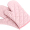 Oven Mitts, Premium Heat Resistant Kitchen Gloves Cotton & Polyester Quilted Oversized Mittens, 1 Pair Pink