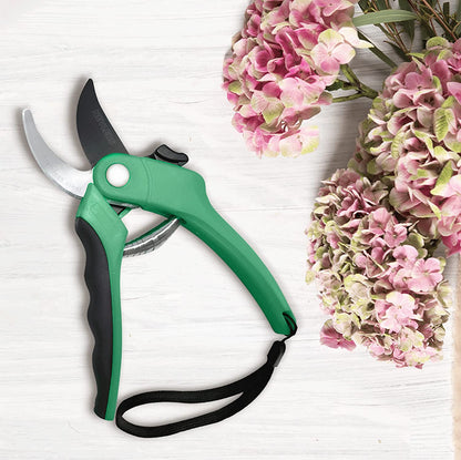 8" Green Bypass Pruning Shears for Gardening | Garden Shears W/Stainless Steel Blades | 8Mm Cut Cap. Plant Shears Gardening Tools | Ergonomic Hand Pruners for Gardening Gifts for Men & Women