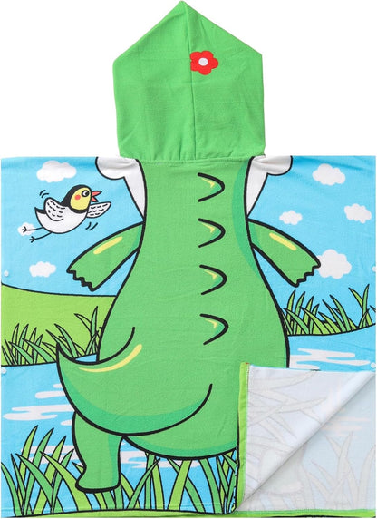 Kids Beach Towel for Boys Girls, Shell Mermaid Hooded Bath Towel Wrap, Toddler Pool Towel with Hood