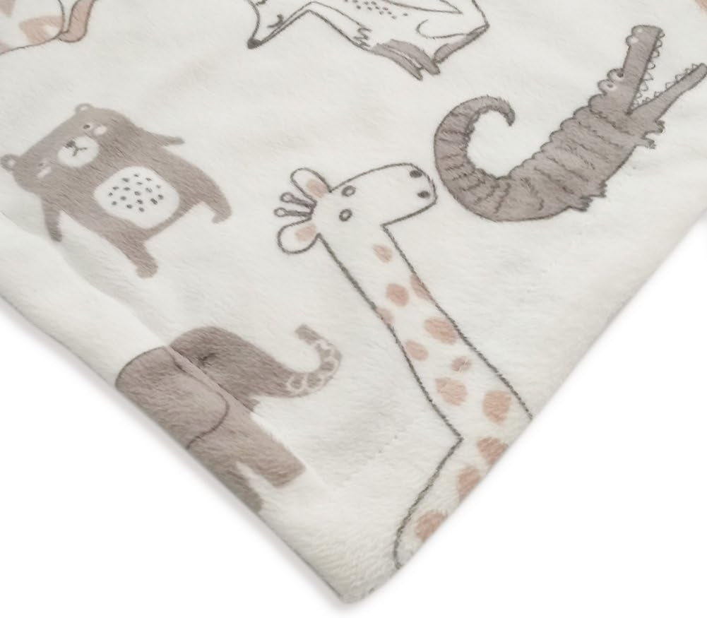 Elephant Baby Security Blanket Soft Minky Dot Fabric Lovey Blanket with Lovely Animal Pattern Backing, Stuffed Plush Cuddle Newborn Blankie 14 Inch