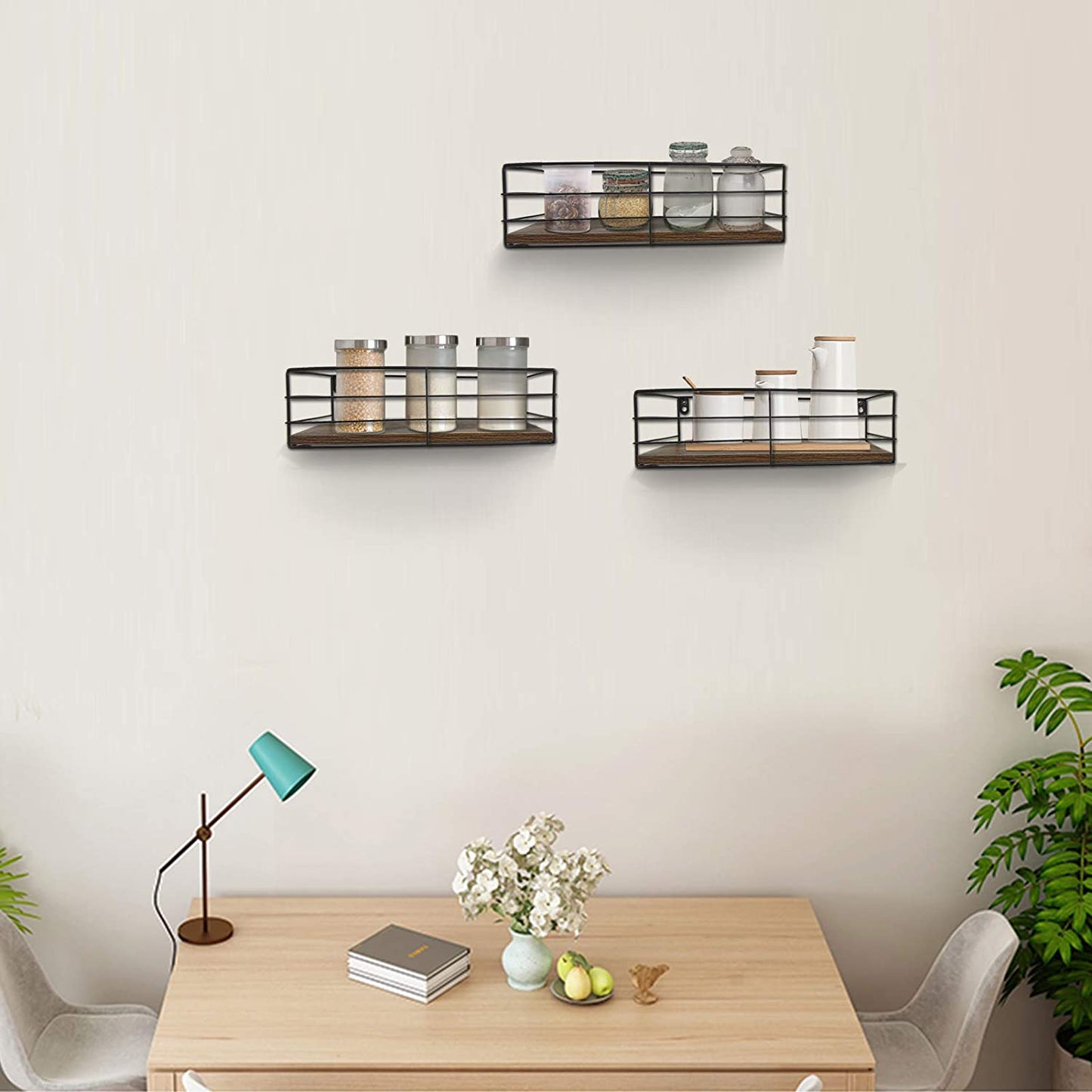 Floating Shelves Wall Mounted Set of 3, Hanging Storage Wall Shelf for Bathroom, Living Room, Bedroom, Kitchen Home Decor