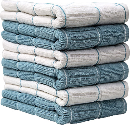 Premium Cotton Kitchen Towels (16" X 26") | Absorbent Dish Towels | 435 GSM Cotton Tea Towels | Kitchen Hand Towels | Dish Towels for Kitchen | Aqua