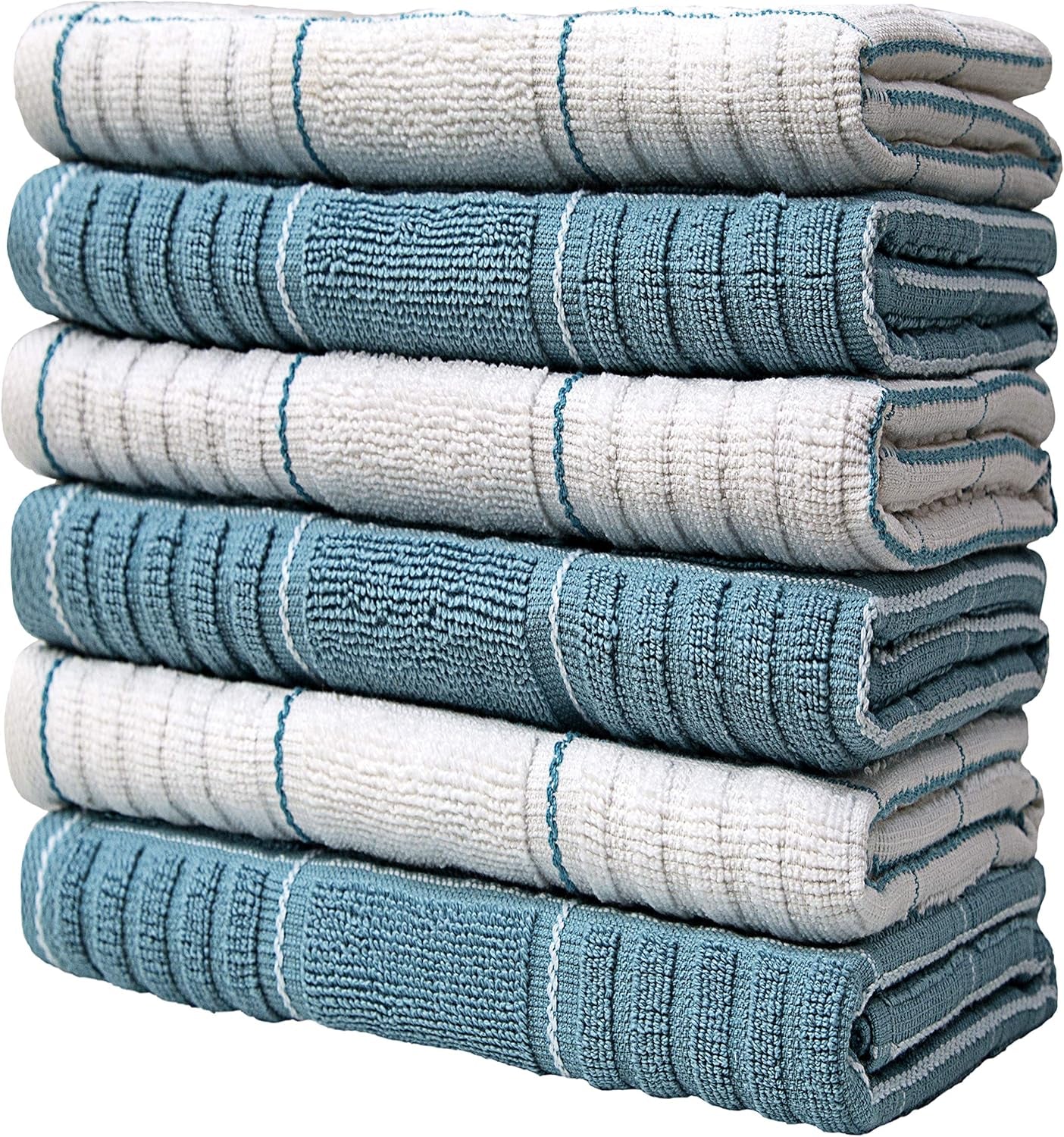 Premium Cotton Kitchen Towels (16" X 26") | Absorbent Dish Towels | 435 GSM Cotton Tea Towels | Kitchen Hand Towels | Dish Towels for Kitchen | Aqua