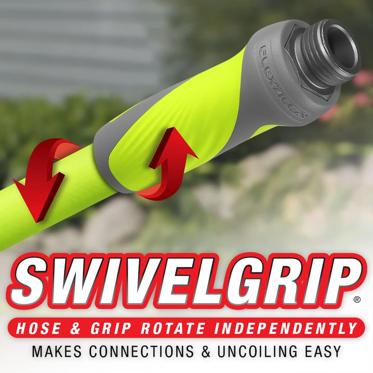 Garden Lead-In Hose with Swivelgrip, 5/8 In. X 10 Ft., Heavy Duty, Lightweight, Drinking Water Safe, Zillagreen - HFZG510YWS-E