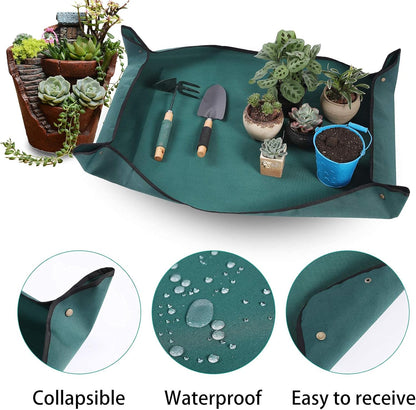 Oxford Fabric Plant Repotting Mat Waterproof Transplanting Mat Indoor Succulent Potting Mat Portable Gardening Mat