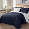 Kingston 3-Piece Navy Queen Size Quilt Set - Lightweight All Season Bed Coverlet Oversized Queen Bedspread 100" X 106"