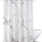 Marble Bathroom Shower Curtain,Grey and White Fabric Shower Curtain with Hooks,Unique 3D Printing,Decorative Bathroom Accessories,Water Proof,Reinforced Metal Grommets,Standard 72X72 Inches