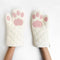 Oven Mitts Cat Paws - White and Pink