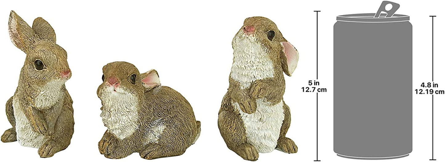 QM92008 the Bunny Den Rabbits Indoor/Outdoor Garden Animal Statues, 3 Inches Wide, 4 Inches Deep, 5 Inches High, Full Color Finish