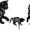 Cat Garden Metal Stakes - Black Cat Silhouette Stake for Yard, Garden Outdoor Spring Decor- Set of 3 Metal Animal Lawn Decorations, Cat Gifts for Cat Lovers