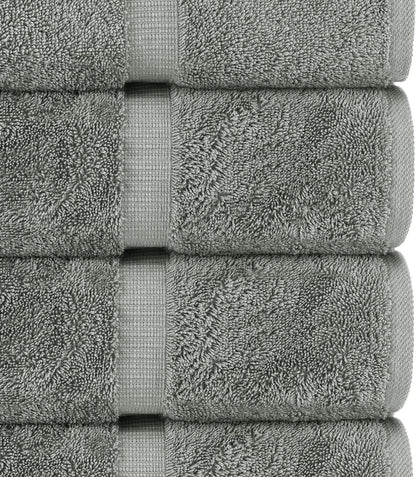 | Hotel & Spa Quality 100% Cotton Premium Turkish Towels | Soft & Absorbent (6-Piece Hand Towels, Gray)