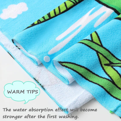 Kids Beach Towel for Boys Girls, Shell Mermaid Hooded Bath Towel Wrap, Toddler Pool Towel with Hood