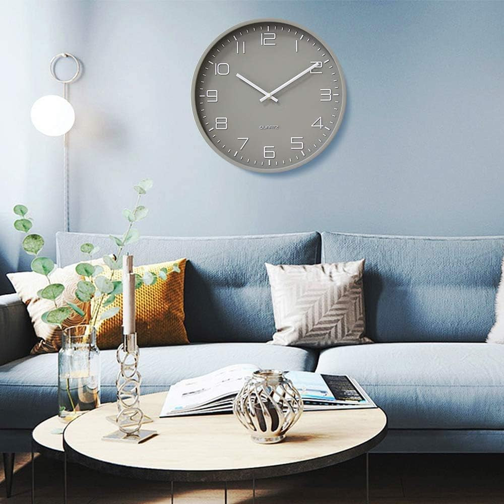 Wall Clocks for Living Room Bedroom Office Classroom Decor Small Silent Non Ticking Kitchen Wall Clock Battery Operated