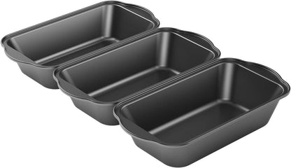 3 Pack Nonstick Carbon Steel Baking Bread Pan, Large Loaf Pan, 9 1/2" X 5"