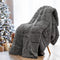 Shaggy Long Fur Faux Fur Weighted Blanket, Cozy and Fluffy Plush Sherpa Long Hair Blanket for Adult 15Lbs, Fluffy Fuzzy Sherpa Reverse Heavy Blanket for Bed, Couch, Grey, 60 X 80 Inches