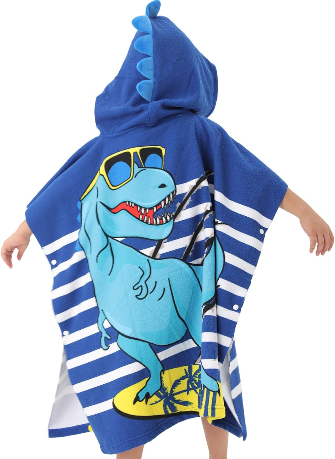 Dinosaur Bath Towel for Toddler Boys, Pool Hooded Towel for Kids, Hooded Bath Beach Towel Poncho for Bath/Pool/Beach Swim Cover